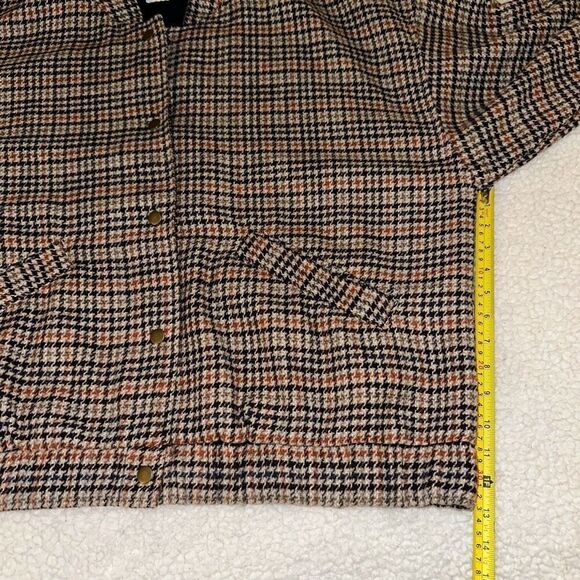 Old Navy Women’s Houndstooth Bomber Jacket Brown Tan Size XL NWOT - Picture 9 of 11
